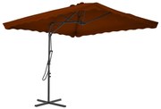 vidaXL Parasol met stalen paal 250x250x230 cm terracottakleurig