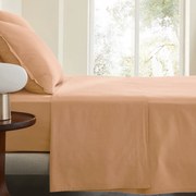 Plat laken in gewassen perkal katoen, Sabbal