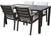 Lola Ardore dining tuinset 180x90xH75 cm 5 delig antraciet aluminium