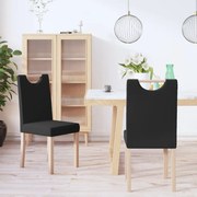 vidaXL Eetkamerstoelen 2 st stof zwart