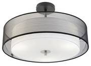 Stoffen Smart plafondlamp met dimmer zwart met wit 50 cm incl. 3 Wifi A60 - Drum Duo Modern E27 rond Binnenverlichting Lamp