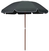 vidaXL Parasol met stalen paal 240 cm antraciet