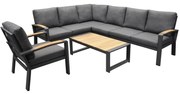 Costa Rica hoek loungeset 6 delig aluminium antraciet