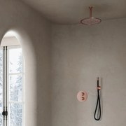 Saniclear Copper Pro inbouw regendouche 20cm rond met plafondarm geborsteld koper