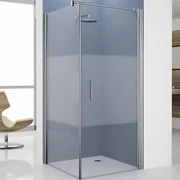 Novellini Giada draaideur G 90/93x195cm rechts mat chroom profiel en helder glas giadn2g90ld-1b