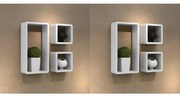 vidaXL Wandplanken kubus 6 st wit