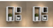 vidaXL Wandplanken kubus 6 st wit