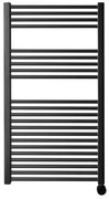 Sanicare elektrische design radiator 60x112cm zwart met thermostaat rechts zwart