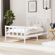 vidaXL Bedframe massief hout wit 100x200 cm