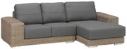 4 Seasons Outdoor Kingston loungebank pure met chaise longue links  Loungeset    antraciet weerbestendig