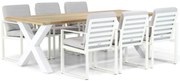 Tuinset 6 personen 240 cm Aluminium Wit Santika Furniture Santika
