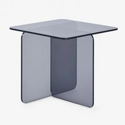 Eliana Vierkante Bijzettafel 50x50 Cm In Gehard Glas Zwart - Sklum