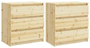 vidaXL Bijzetkasten 2 st 60x36x64 cm massief vurenhout