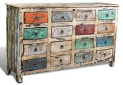 vidaXL Kast met 16 lades stijl gerecycled hout meerkleurig