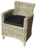 Liverno dining tuinstoel naturel rotan - olefin black