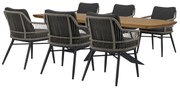 Catania Lido dining tuinset 240x110xH75 cm 7 delig antraciet