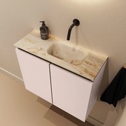 Mondiaz Ture DLux toiletmeubel 60cm rosee met wastafel frappe rechts zonder kraangat