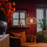 Design hanglamp goud met zwart 50 cm - Marnie