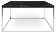 TemaHome Gleam Marble Salontafel Zwart Marmer 75 Cm - Chromen Onderstel - 75 X 75cm.