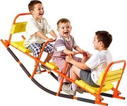 VEVOR Kinderwip, Draagvermogen 90 kg, Metalen schommelwip met handgrepen, Draaiwip voor kinderen vanaf 3 jaar, Tuinwip voor buiten, Gazon, Achtertuin, Speelplaats, 2 Zitplaatsen, 1535 x 490 x 645 mm