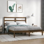 vidaXL Bedframe massief grenenhout honingbruin 140x190 cm