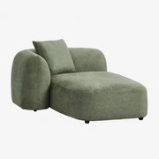 Linker Chaise Longue-module Voor Modulaire Bank In Chenille Coco Chenille Sage Green - Sklum