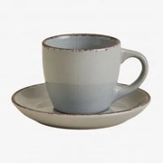Verpakking Van 2 Ronilena Aardewerk Koffiekopjes Met Schoteltjes, 9 Cl Dolfijngrijs - Bruin - Sklum