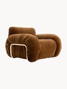 Handgemaakte fluwelen lounge fauteuil Arc