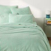 Katoenen dekbedovertrek, groen, Soizic