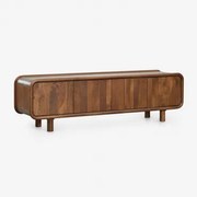 Tv-meubel 175x45 Cm In Mangohout Gina Donker Handvat Hout - Sklum