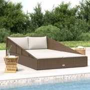 vidaXL Tuinbed 201x139 cm poly rattan bruin