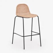 Stapelbare Hoge Tuinkruk Van Synthetisch Riet Reiven Zwart & ↑75 Cm - Sklum