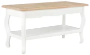 vidaXL Salontafel 87,5x42x44 cm massief grenenhout wit en bruin
