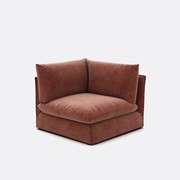 Hoekelement voor modulaire bank, in gemêleerd polyester, Malo