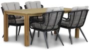 Tuinset 4 personen 180 cm Wicker/Aluminium/Aluminium/wicker Zwart Coco Azzano/Bristol