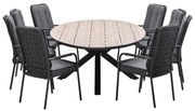 Garden Impressions Aleria tuinset 9-delig - Tulli tuintafel 280x140xH75 cm - light teak vironwood