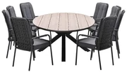Garden Impressions Aleria tuinset 9-delig - Tulli tuintafel 280x140xH75 cm - light teak vironwood