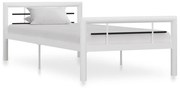 vidaXL Bedframe metaal wit en zwart 90x200 cm