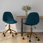 vidaXL Eetkamerstoelen draaibaar 2 st fluweel blauw