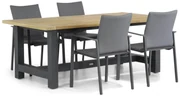 Tuinset 4 personen 200 cm Aluminium/textileen Grijs Lifestyle Garden Furniture Rome/San