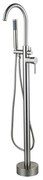 Fortifura Calvi vrijstaande badkraan 113cm met handdoucheset Geborsteld RVS PVD (RVS) SW377863