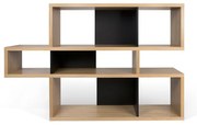 TemaHome London Lage Design Boekenkast Eiken-zwart - 156x34x100cm.