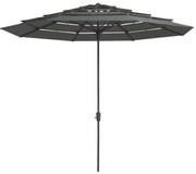 Madison Parasol Syros open structuur rond 350 cm grijs