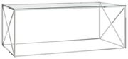 vidaXL Salontafel 120x60x45 cm roestvrij staal en glas zilverkleurig
