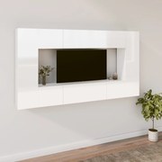 vidaXL 8-delige Tv-meubelset bewerkt hout hoogglans wit