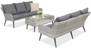 Garden Point Bilbao Coffee tuinmeubelen met kleine tafel voor 6 personen wit