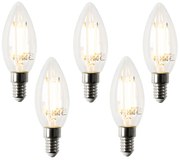 Set van 5 Smart E14 LED lampen B35 4,5W 470 lm 2700K