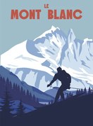 Ilustratie Mont Blanc Ski resort poster, retro, VectorUp