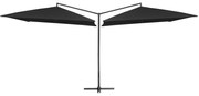 vidaXL Parasol dubbel met stalen paal 250x250 cm zwart