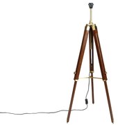 Vintage vloerlamp messing tripod - Cortin Landelijk / Rustiek Binnenverlichting Lamp